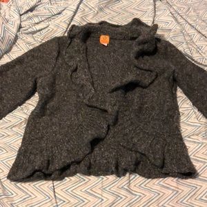 A gray knitted sweater